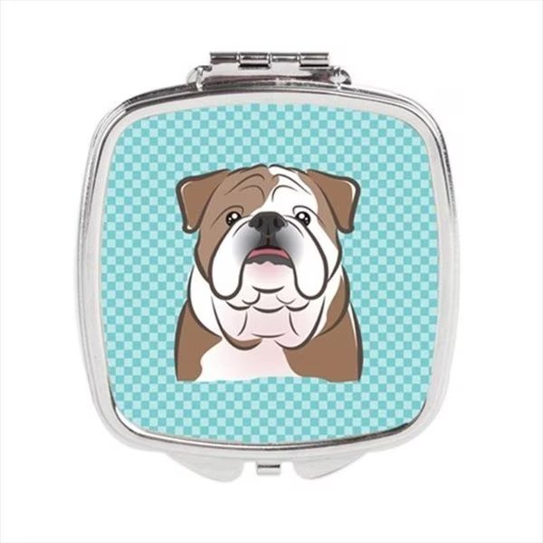 Carolines Treasures BB1157SCM Checkerboard Blue English Bulldog Compact Mirror; 2.75 x 3 x .3 In., Carolines Treasures, Mfr#: BB1157SCM